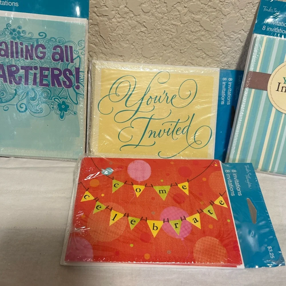 Invitations for every occasion! 4 pks for $5, 36 Cards and  Envelopes-mix/match